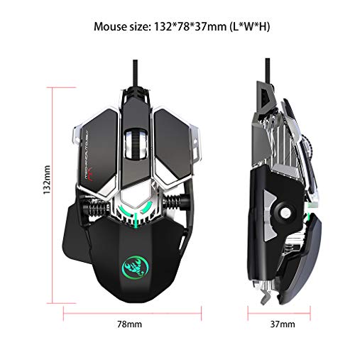 YU-HELLO Ergonómico Juego Ratones con cable Cursor Cool Light Piezas Electrónicas para Amigos Personas PC Gaming CF LOL Iluminación Gaming Mouse