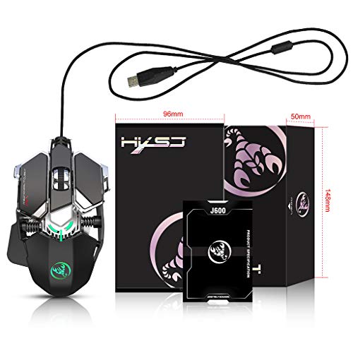 YU-HELLO Ergonómico Juego Ratones con cable Cursor Cool Light Piezas Electrónicas para Amigos Personas PC Gaming CF LOL Iluminación Gaming Mouse