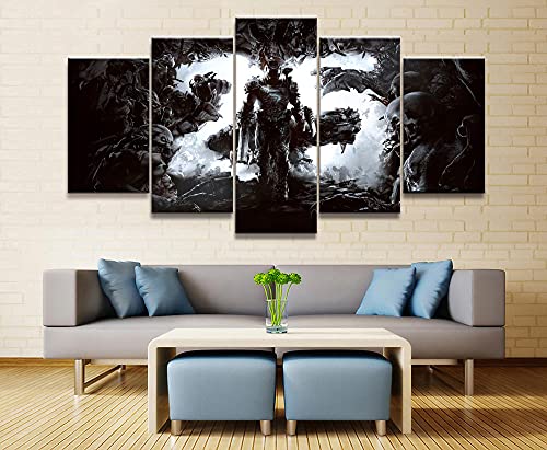 YUANJUN Pegatinas De Pared 5 Unidades Lienzo Pintura Lienzo Cuadro Pintura Habitación Decoración Impresión Cartel Arte De La Pared Juego Doom Eterna