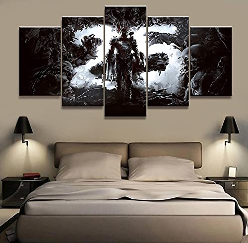 YUANJUN Pegatinas De Pared 5 Unidades Lienzo Pintura Lienzo Cuadro Pintura Habitación Decoración Impresión Cartel Arte De La Pared Juego Doom Eterna
