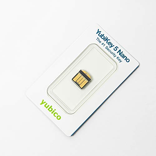 Yubico YubiKey 5 Nano - Two Factor Authentication Security Key - Black - USB-A