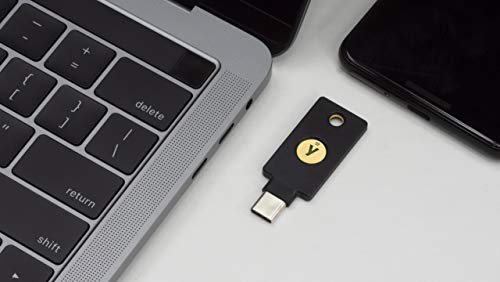 Yubico - YubiKey 5C NFC - Dos factores de autenticación USB y NFC Security Key, Compatible con Puertos USB-C y Dispositivos móviles NFC compatibles - Proteja Sus Cuentas en línea con más contraseña