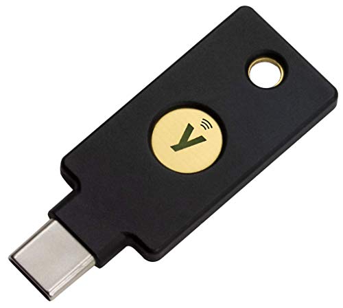 Yubico - YubiKey 5C NFC - Dos factores de autenticación USB y NFC Security Key, Compatible con Puertos USB-C y Dispositivos móviles NFC compatibles - Proteja Sus Cuentas en línea con más contraseña