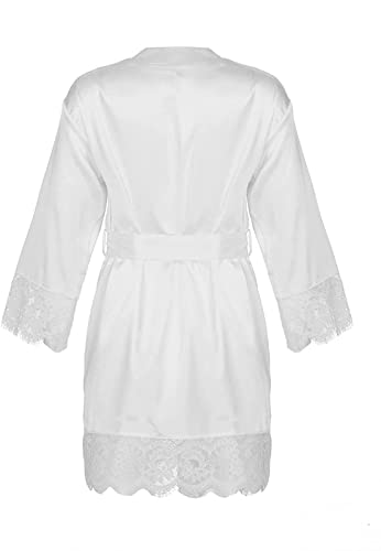 YUIOLIL Albornoz de satén de Pavo Real para niñas pequeñas, Bata de Kimono de Seda, camisón, Bata, Ropa de Dormir para SPA, Fiesta de Boda