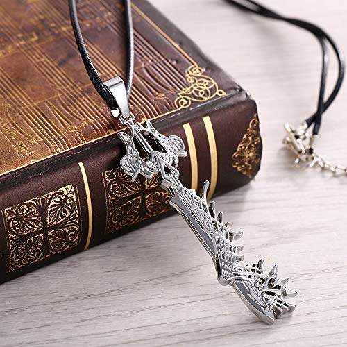 YUNMENG Fans Varita mágica joyería declaración Mujeres Collar Reino Corazones Cadena de Cuero Gargantilla Juego Kh 3 Colgantes Clave Hombres Collar