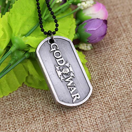 YUNMENG Juego de joyería Ps3 Hot Dog Tag Collares Pendientes Collar God of War 3 Hombres Collar de Cadena de Cuentas Collar Gargantilla de Regalo