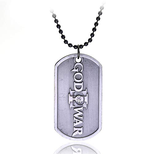 YUNMENG Juego de joyería Ps3 Hot Dog Tag Collares Pendientes Collar God of War 3 Hombres Collar de Cadena de Cuentas Collar Gargantilla de Regalo