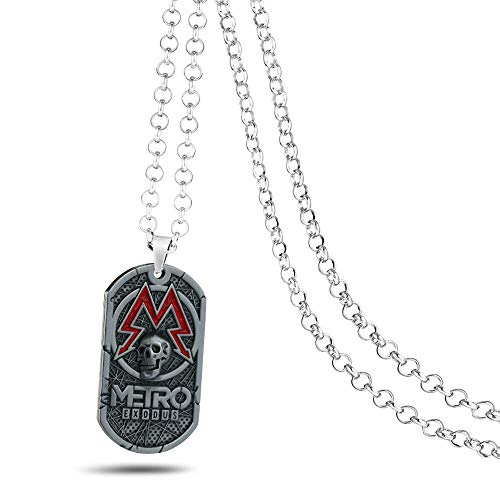 YUNMENG Juego Metro Exodus 2033 Collar Etiqueta de Perro Colgante Cadena de Metal de Cuero Collares de Hombre Regalos de Encanto para Juegos de niños Joyería