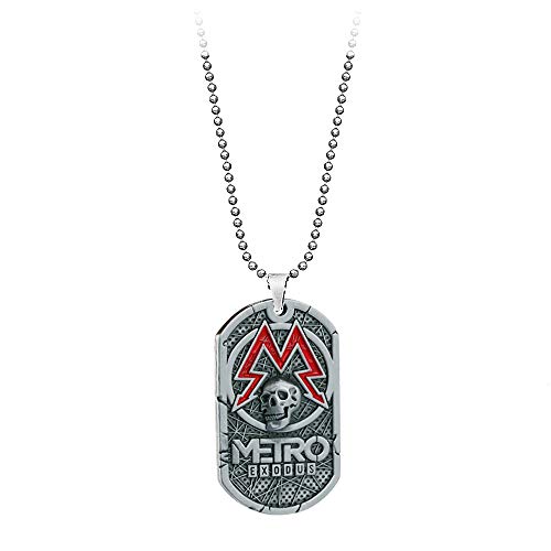 YUNMENG Juego Metro Exodus 2033 Collar Etiqueta de Perro Colgante Cadena de Metal de Cuero Collares de Hombre Regalos de Encanto para Juegos de niños Joyería