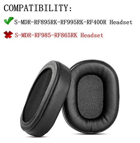 YunYiYi Almohadillas para los oídos compatibles con Sony MDR-RF895RK mdr rf895rk Auricular reemplazo cubierta de espuma negra