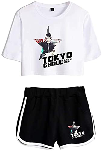 YUNZHONG Tokyo Ghoul - Juego de dos piezas para mujer + camiseta divertida