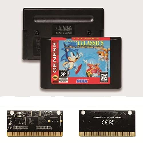 Yuva Soniced Classics USA Label Flashkit MD Tarjeta PCB dorada sin electricidad para consola de videojuegos Sega Genesis Megadrive (NTSC-U)