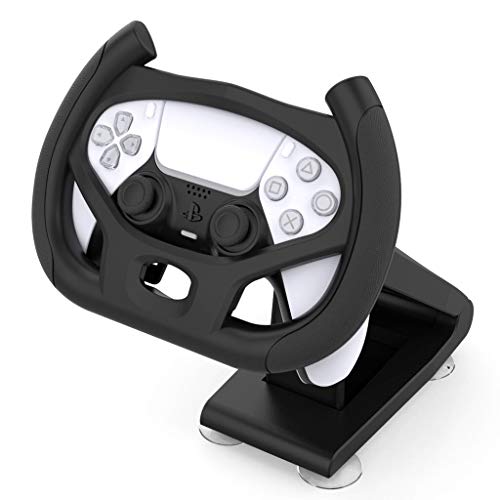 YUYAN Base de soporte para volante de coche multiángulo con 4 ventosas para mando inalámbrico PS5, soporte de volante para PS5 Racing Game Handle