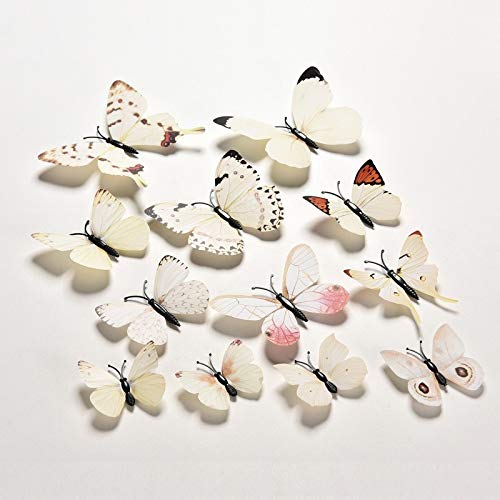 YWLINK 12pcs Sticker Art Design Decal Wall Stickers Home Decoraciones 3D Mariposa