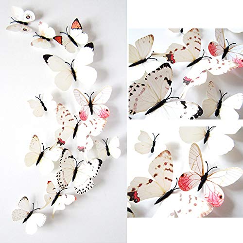 YWLINK 12pcs Sticker Art Design Decal Wall Stickers Home Decoraciones 3D Mariposa