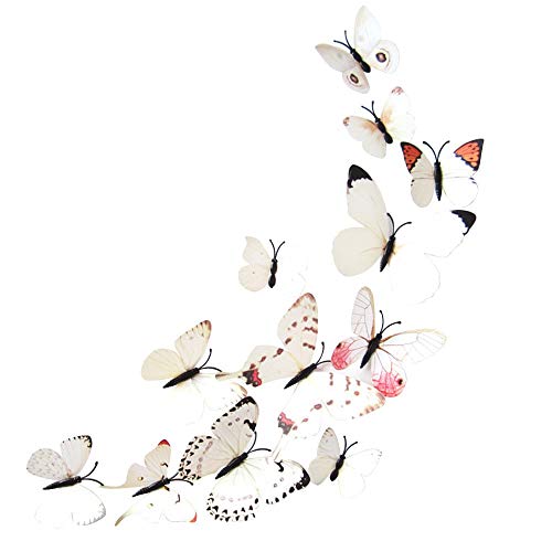 YWLINK 12pcs Sticker Art Design Decal Wall Stickers Home Decoraciones 3D Mariposa