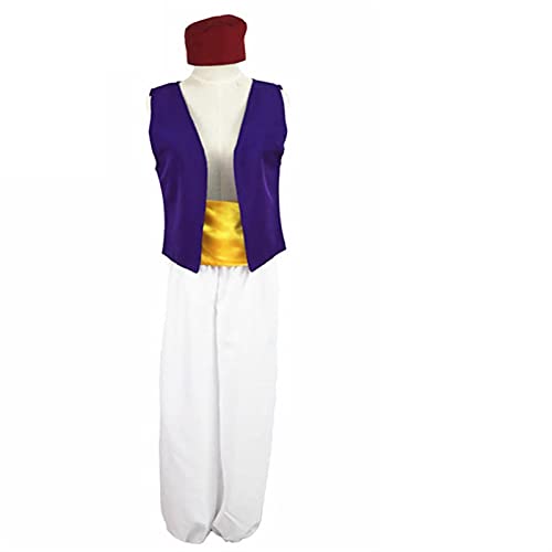 YYCHER Disfraz de Príncipe Aladdin para adultos Aladdin para niños, Anime Cosplay Disfraces de Adam Prince Halloween para hombres (talla L: L)