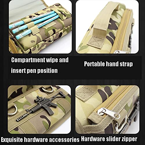 YYDS Caja de lápices Big Capacity Lápiz Pouch Camuflaje PUBG Juego Oxford Plazo Papelería Bolsa para Estudiantes de Secundaria de Secundaria (Color : Land)