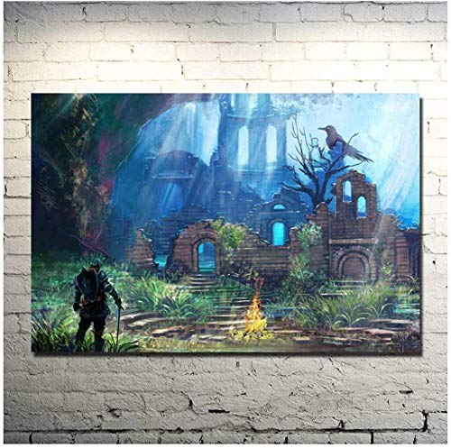 YYLPRQQ Dark Souls 1 2 3 Póster Artístico Impreso Juego Cuadro Lienzo Pintura para Decoración De Pared Regalo Obra De Arte -50X70 Cm