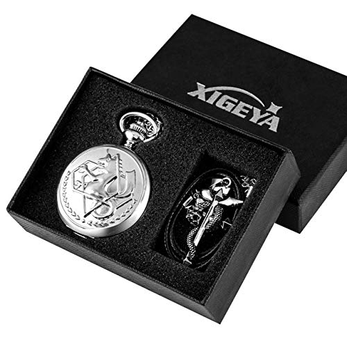 YYSD Reloj de Bolsillo de Juegos de Regalos de Alto Grado de Fullmetal Alchemist de Tono Retro