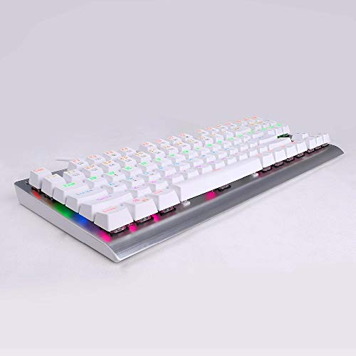 Z-77 Eagle Tkl Gaming Teclado Mecánico Led Retroiluminado No Numpad Aluminum Gamer Keyboard Blanco con Outemu Blue Switches