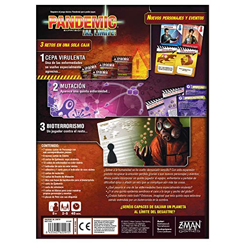 Z-man Games España Pandemic ¡al límite! ZM7111ES Juego de Mesa, Multicolor