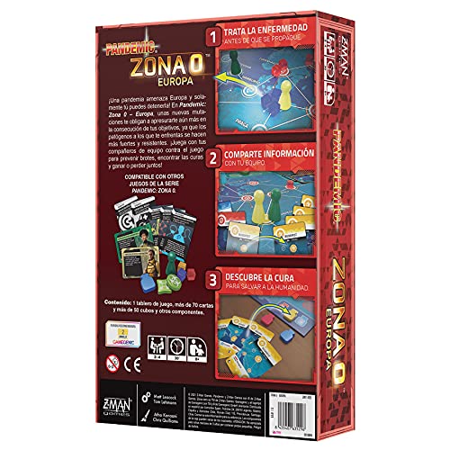 Z-Man Games Pandemic Zona 0 Europa - Juego de Mesa en Español