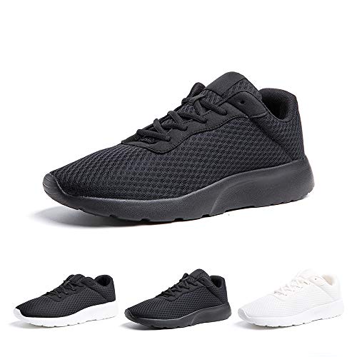 Zapatillas de Running Hombre Mujer Deportivas Casual Gimnasio Zapatos Ligero Transpirable Sneakers Negro 40 EU