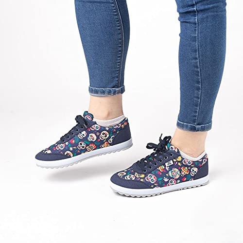 Zapatillas Skulls Love Unisex - Pampling - 100% Algodón Canvas - Talla 36