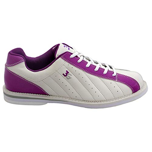 Zapatos de bolos 3G para hombre y diestros en 7 colores, talla 36 – 48, blanco/morado, 40 (US-D 10)