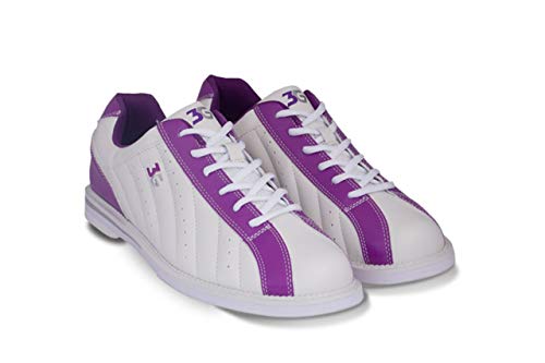 Zapatos de bolos 3G para hombre y diestros en 7 colores, talla 36 – 48, blanco/morado, 40 (US-D 10)