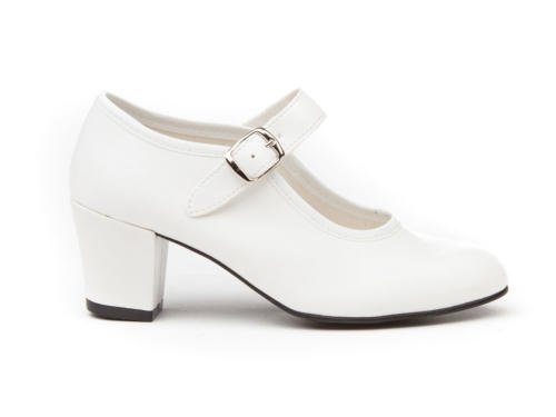 Zapatos Flamenca Para Niña y Mujer, Mod. 302, Calzado Made In Spain (27, Blanco)