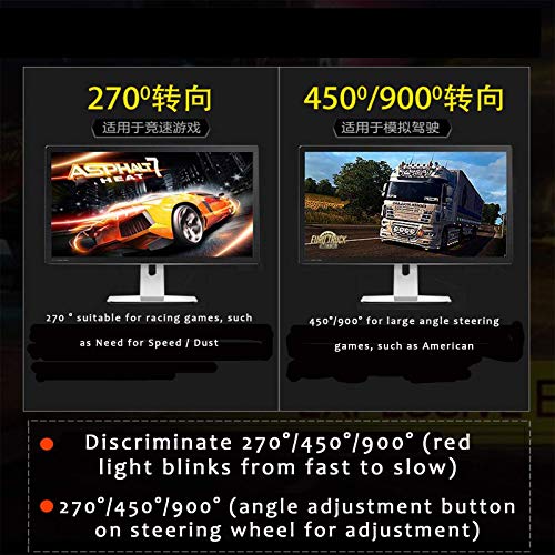 ZBBN Rotación de 900 Grados Juego de Carreras Volante con Pedales Simulador de Coche Simulador de máquina de Juego Soporte para Camiones Europeos 2, Rojo