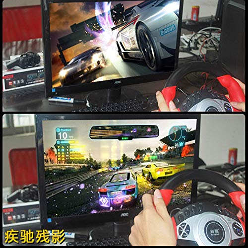 ZBBN Simulador de conducción de Camiones, Volante para Juegos de Coche USB 900 °, Freno de Mano + Pedal de Embrague, Ventana Compatible PC/portátil, Negro