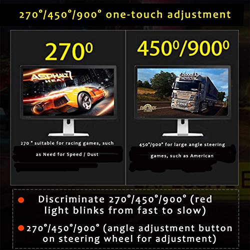 ZBBN Simulador de conducción de Camiones, Volante para Juegos de Coche USB 900 °, Freno de Mano + Pedal de Embrague, Ventana Compatible PC/portátil, Negro