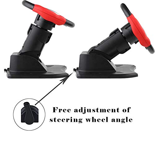 ZBBN Simulador de conducción de Camiones, Volante para Juegos de Coche USB 900 °, Freno de Mano + Pedal de Embrague, Ventana Compatible PC/portátil, Negro