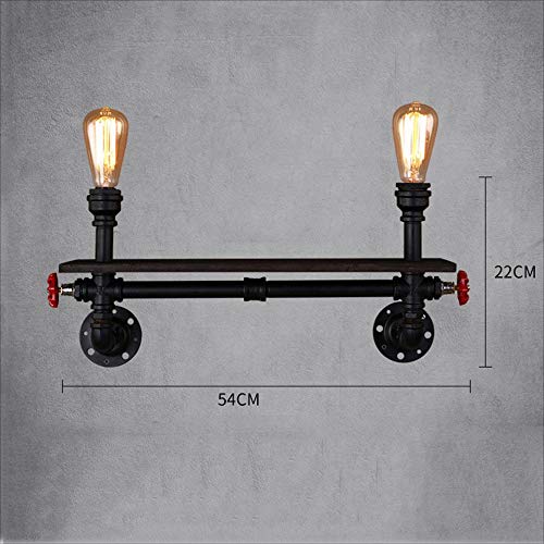 ZCCLCH Loft Industrial Lámpara de Pared Vintage E27 Aplique Luces Estantería Inicio Iluminación Fixtures Hierro Rust Tubería de Agua Retro Lámpara de Pared Sujetador