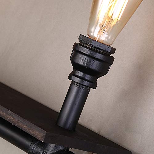 ZCCLCH Loft Industrial Lámpara de Pared Vintage E27 Aplique Luces Estantería Inicio Iluminación Fixtures Hierro Rust Tubería de Agua Retro Lámpara de Pared Sujetador
