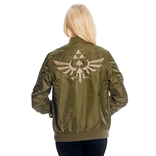 Zelda Skyward Sword logotipo chaqueta bomber verde oliva - S