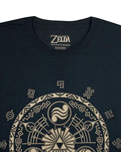 Zelda The Legend of Camiseta Hombre Adultos Runes Gamer Nintendo Black Top X-Large
