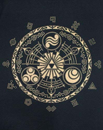Zelda The Legend of Camiseta Hombre Adultos Runes Gamer Nintendo Black Top X-Large