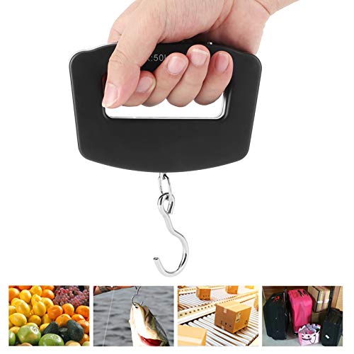 Zerodis Báscula digital de pesca para equipaje, báscula digital electrónica de 50 kg, gancho para colgar portátil/LCD retroiluminado/para cocina, pesca, alimentos, envío, correos