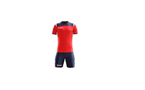 Zeus - Juego Completo de Camiseta y pantalón de fútbol para Hombre, BLU-Rosso, X-Large