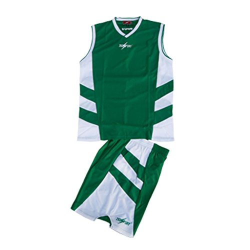Zeus juego de cesta de baloncesto Jersey hombre camiseta pantalones cortos pantalones kit Egizio Weiss, hombre mujer Infantil, Green-White