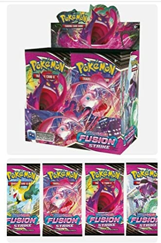 Zeus Party Paquete de cartas Pokémon Escudo y Espada Golpo Fusión Box de 36 paquetes de cartas en italiano coleccionables