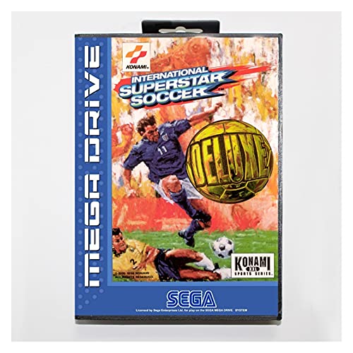 ZHANGHANG Cartucho de juegos SEGA MD de 16 bits con caja de venta al por menor - Carrito de juegos de Soccer Soccer International Superstar Soccer Fit para MEGADRIVE FIT FOR SISTEMA DE GENESIS ZH
