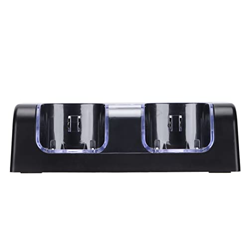 Zhat Estación de Carga Dual, Estación de Carga con Soporte Portátil para el Control Remoto del Juego Wii(Negro)