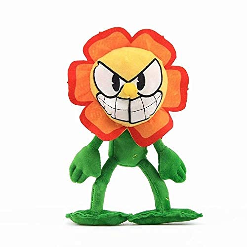 zhouhua71 Peluche Cuphead,Juego Cuphead de Peluche de Juguete Mugman Sra. Chalice Ghost King Dice Cagney Carnation Cuphead muñecos de Peluche Juguetes para niños Regalos CagneyCarnantion