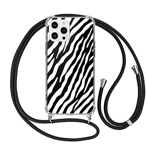 ZhuoFan Funda con Cuerda para Samsung Galaxy S20 FE 5G Carcasa Transparente con Dibujos PC et TPU Suave Silicona Case con Correa Colgante Antigolpes para Samsung S20 FE 5G Cuerda Negra, 08 Cebra