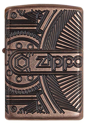 Zippo Gears Regular Briquet, Unisex, Armor Antique Copper, M
